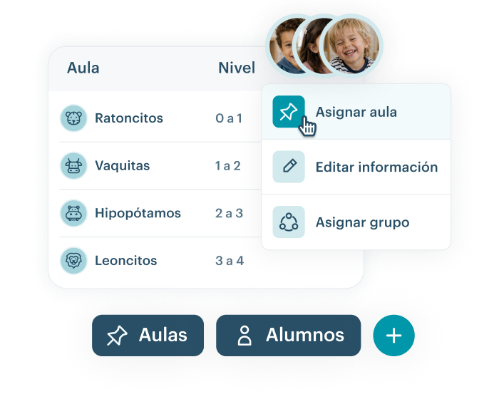 Captura de pantalla de Gestiona aulas, grupos y alumnos desde una única plataforma