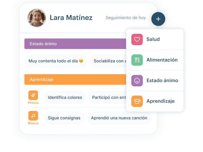 Captura de pantalla de Registra el desarrollo de cada alumno día a día
